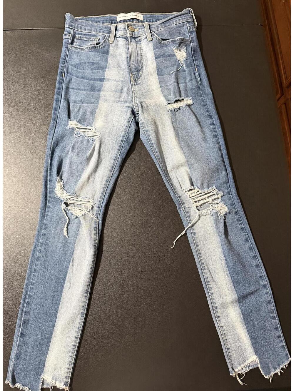 Flying Monkey Women's Skinny Distressed Jeans Light Wash Size 28